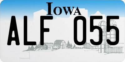 IA license plate ALF055