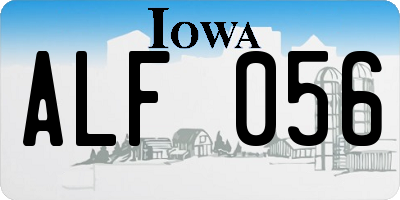 IA license plate ALF056