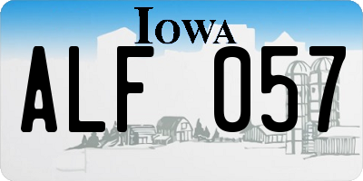 IA license plate ALF057