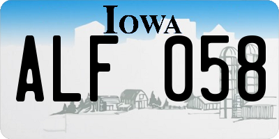 IA license plate ALF058