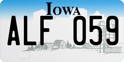 IA license plate ALF059