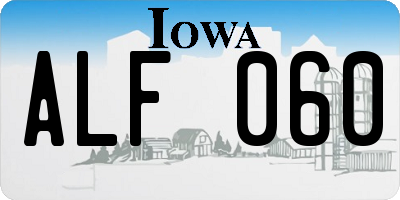 IA license plate ALF060