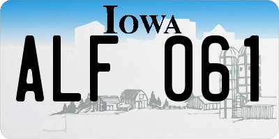 IA license plate ALF061