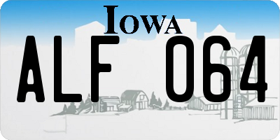 IA license plate ALF064