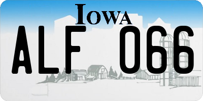 IA license plate ALF066
