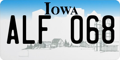 IA license plate ALF068