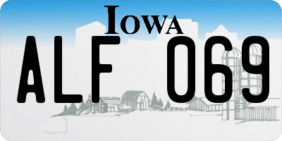 IA license plate ALF069