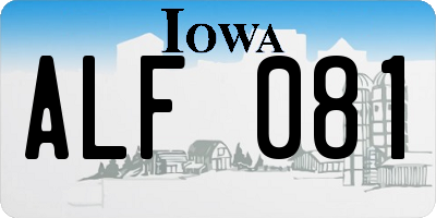 IA license plate ALF081