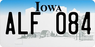 IA license plate ALF084