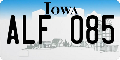 IA license plate ALF085