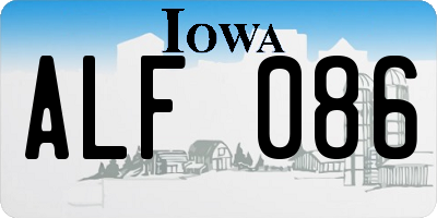 IA license plate ALF086