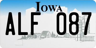 IA license plate ALF087