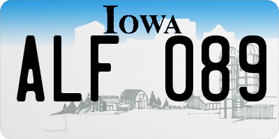 IA license plate ALF089