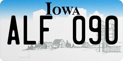 IA license plate ALF090
