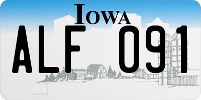 IA license plate ALF091