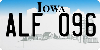 IA license plate ALF096