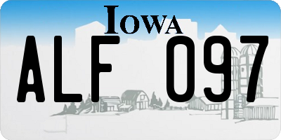 IA license plate ALF097