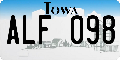 IA license plate ALF098