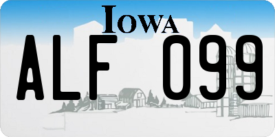 IA license plate ALF099