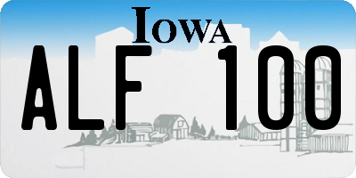 IA license plate ALF100