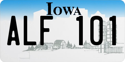 IA license plate ALF101