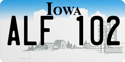 IA license plate ALF102