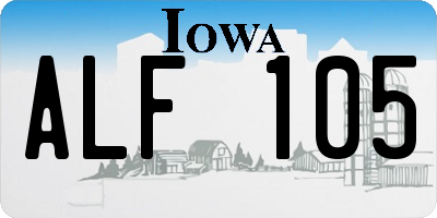 IA license plate ALF105