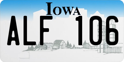 IA license plate ALF106