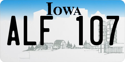 IA license plate ALF107