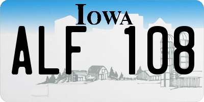 IA license plate ALF108