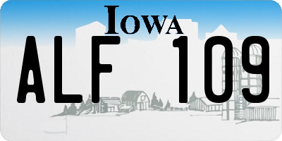 IA license plate ALF109