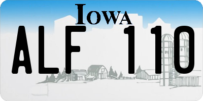 IA license plate ALF110