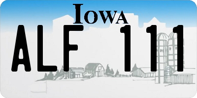 IA license plate ALF111