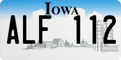 IA license plate ALF112