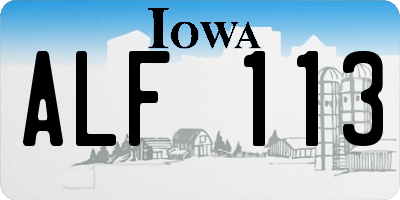IA license plate ALF113