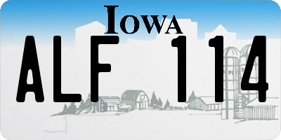 IA license plate ALF114