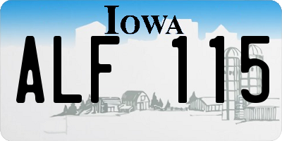 IA license plate ALF115
