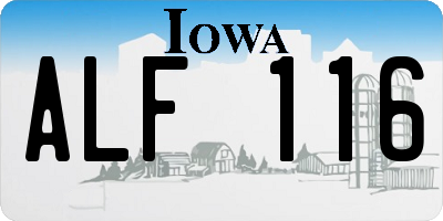 IA license plate ALF116