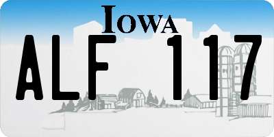 IA license plate ALF117