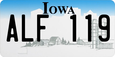 IA license plate ALF119