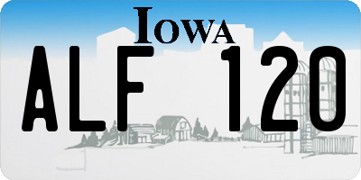 IA license plate ALF120