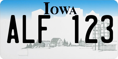 IA license plate ALF123