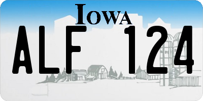 IA license plate ALF124