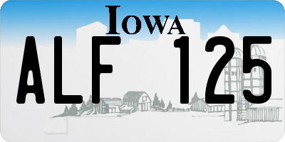 IA license plate ALF125