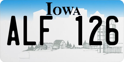 IA license plate ALF126