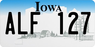IA license plate ALF127