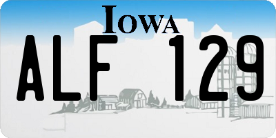 IA license plate ALF129