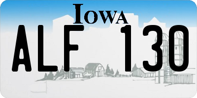 IA license plate ALF130