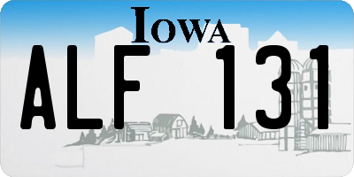 IA license plate ALF131