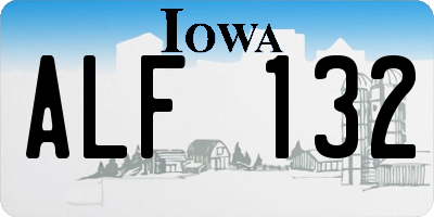 IA license plate ALF132